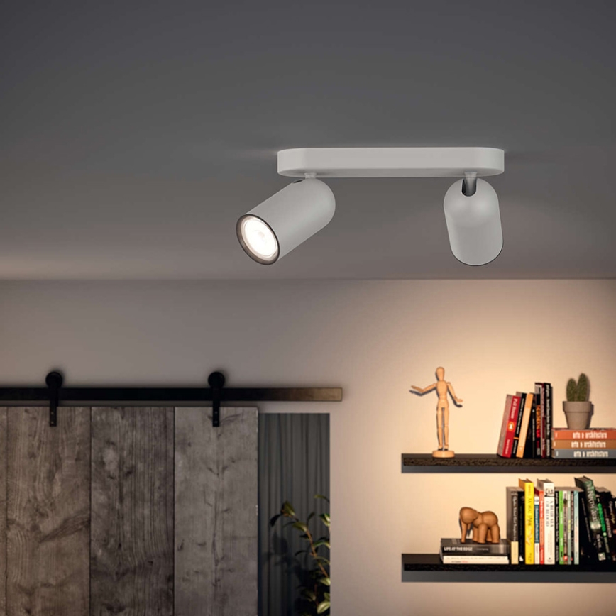 Philips - LED RGBW регульований точковий світильник PONGEE 2xGU10/4,8W/230V 3000K білий + пульт дистанційного керування