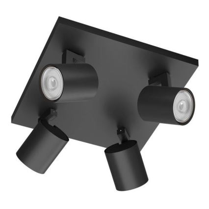 Philips - LED RGBW з регульованою яскравістю точковий світильник RUNNER 4xGU10/6,5W/230V 2700-6500K чорний