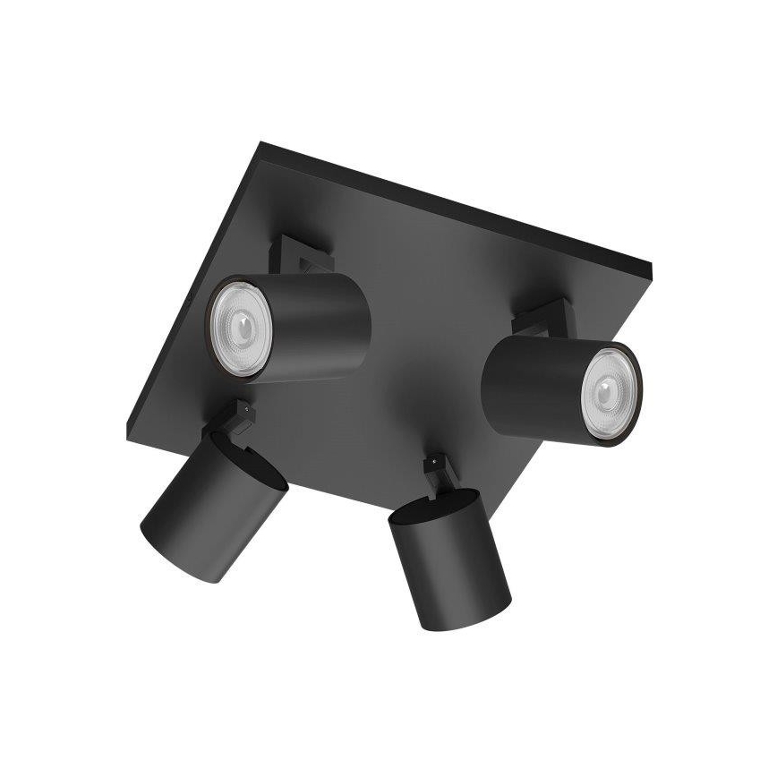 Philips - LED RGBW з регульованою яскравістю точковий світильник RUNNER 4xGU10/6,5W/230V 2700-6500K чорний