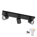 Philips - LED RGBW точковий світильник RUNNER з регулюванням яскравості 3xGU10/6,5W/230V 2700-6500K чорний