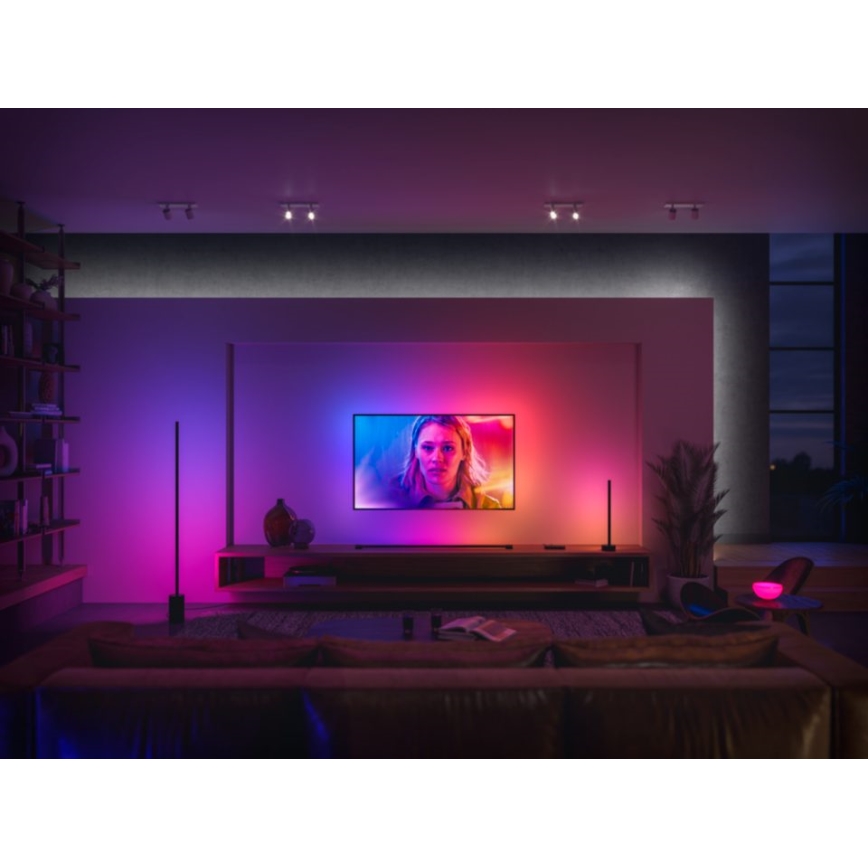 Philips - LED RGBW Торшер з регулюванням яскравості Hue SIGNE LED/29W/230V 2000-6500K чорний