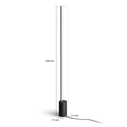Philips - LED RGBW Торшер з регулюванням яскравості Hue SIGNE LED/29W/230V 2000-6500K чорний