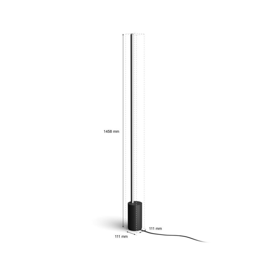 Philips - LED RGBW Торшер з регулюванням яскравості Hue SIGNE LED/29W/230V 2000-6500K чорний