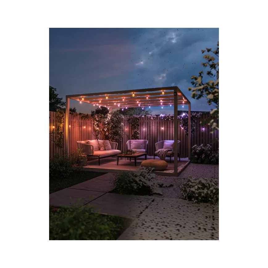 Philips - LED RGBW наращиваемая диммируемая уличная гирлянда Hue FESTAVIA, 30 светодиодов, 21 м, IP65