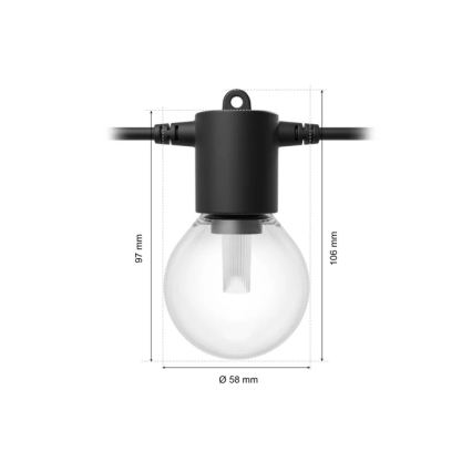 Philips - LED RGBW наращиваемая диммируемая уличная гирлянда Hue FESTAVIA, 30 светодиодов, 21 м, IP65