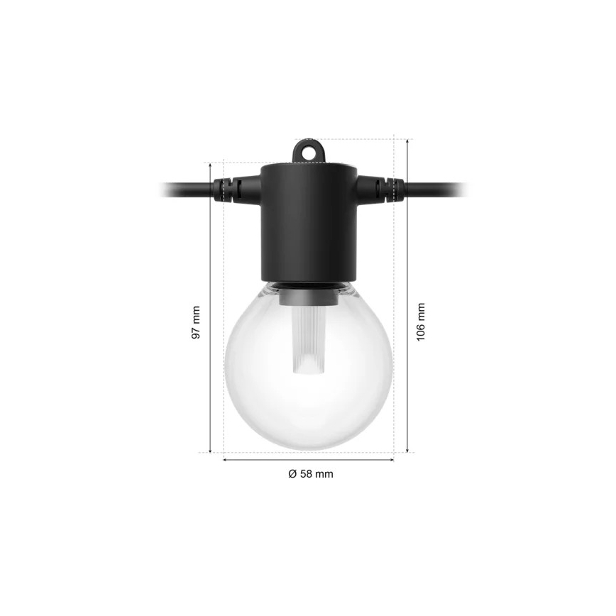 Philips - LED RGBW наращиваемая диммируемая уличная гирлянда Hue FESTAVIA, 30 светодиодов, 21 м, IP65