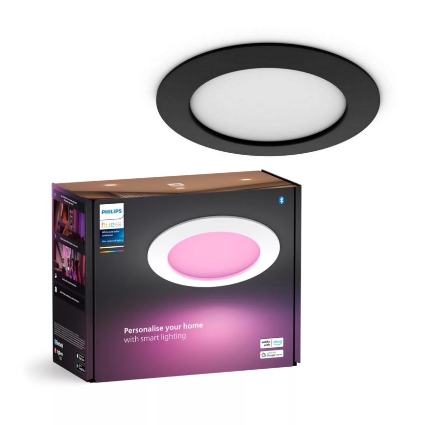 Philips - LED RGBW Вбудований стельовий світильник для ванної з регулюванням яскравості Hue SLIM LED/12W/230V IP44 2200-6500K