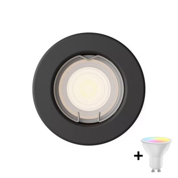 Philips - LED RGBW вбудований точковий світильник PERIDOT з регулюванням яскравості 1xGU10/6,5W/230V 2700-6500K чорний