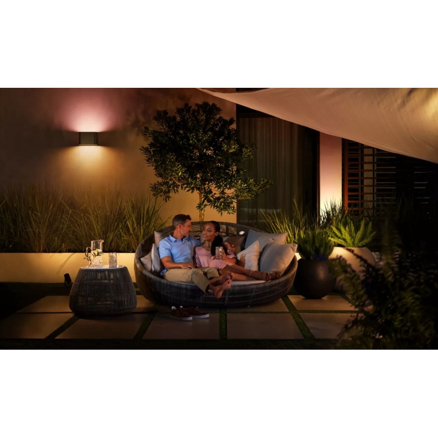 Philips - LED RGBW Вуличний настінний світильник з регулюванням яскравості Hue DYMERA 2xLED/10,2W/230V 2000-6500K IP44
