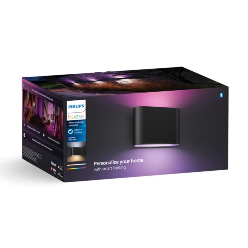 Philips - LED RGBW Вуличний настінний світильник з регулюванням яскравості Hue DYMERA 2xLED/10,2W/230V 2000-6500K IP44