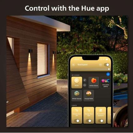 Philips - LED RGBW Вуличний настінний світильник з регулюванням яскравості Hue RESONATE LED/8W/230V 2000–6500K IP44