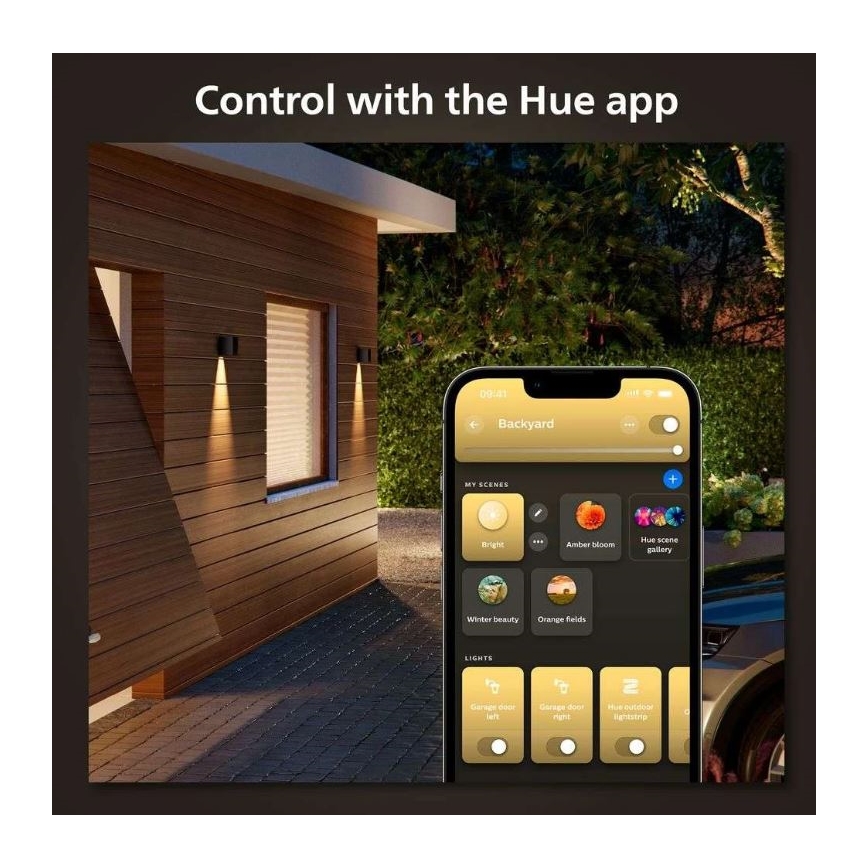Philips - LED RGBW Вуличний настінний світильник з регулюванням яскравості Hue RESONATE LED/8W/230V 2000–6500K IP44