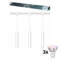 Philips - LED RGBW з регулюванням яскравості підвісна люстра на тросі для трекової системи EASYLINK HUE 3xGU10/4,7W/230V 2200-6500K 1m біла