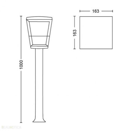 Philips - LED RGBW Вулична лампа з регулюванням яскравості  Hue ECONIC LED/15W/230V IP44