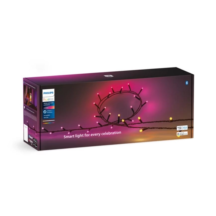 Philips - LED RGBW з регулюванням яскравості вуличний ланцюг HUE WHITE AND COLOR AMBIANCE 500xLED 44,4 м 2000-6500K IP54