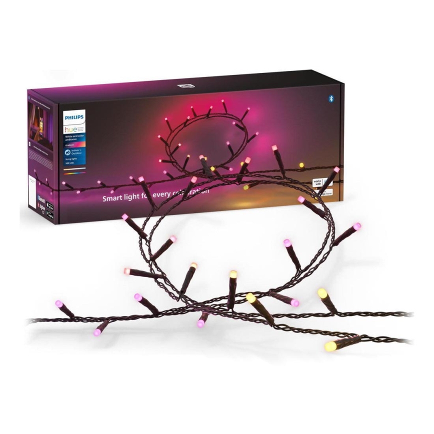 Philips - LED RGBW з регулюванням яскравості вуличний ланцюг HUE WHITE AND COLOR AMBIANCE 500xLED 44,4 м 2000-6500K IP54