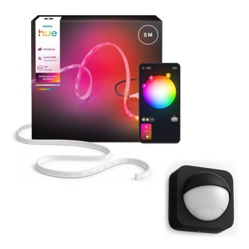 Philips - LED RGBW затемнювана зовнішня стрічка Hue FLUX 5m LED/30W/230V 2200-6500K IP67 + датчик руху
