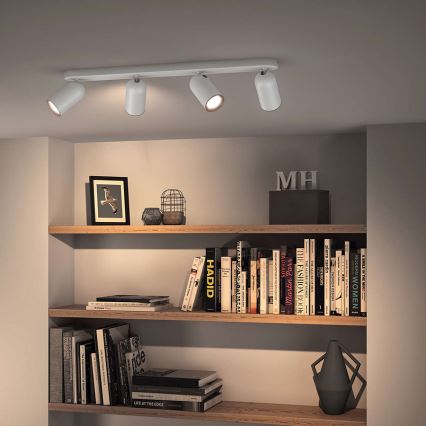 Philips - LED RGBW точковий світильник PONGEE з регулюванням яскравості 4xGU10/4,8W/230V 3000K білий + дистанційне керування