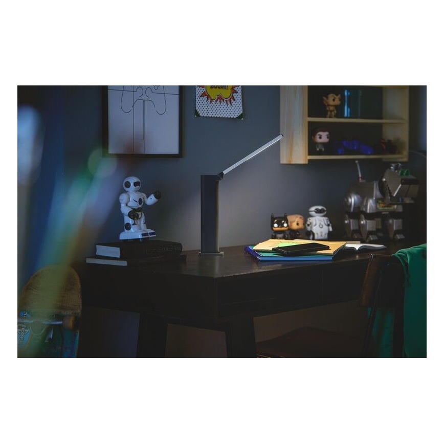 Philips - Світлодіодна настільна лампа з диммером та сенсорним керуванням AMBER LED/5W/5V чорна