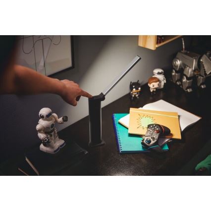 Philips - Світлодіодна настільна лампа з диммером та сенсорним керуванням AMBER LED/5W/5V чорна