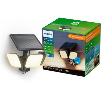Philips - LED солнечный настенный светильник с датчиком ZYREN LED/24,5W/3,7V 2600 mAh 3000K IP65