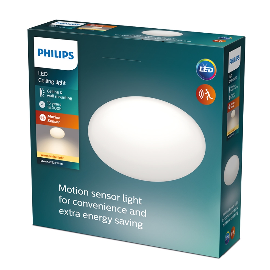 Philips - LED стельовий світильник з датчиком LED/12W/230V 2700K
