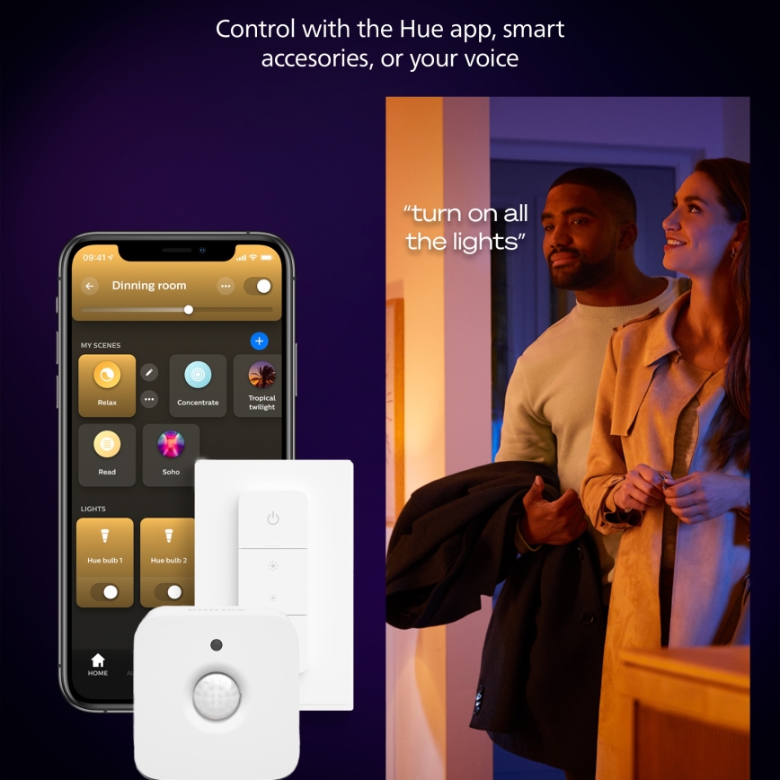 Philips - Світлодіодний стельовий світильник з регулюванням яскравості Hue AURELLE LED/39W/230V 2200-6500K 120x30 см чорний