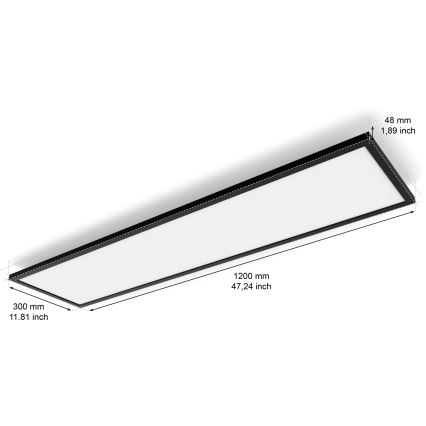 Philips - Світлодіодний стельовий світильник з регулюванням яскравості Hue AURELLE LED/39W/230V 2200-6500K 120x30 см чорний