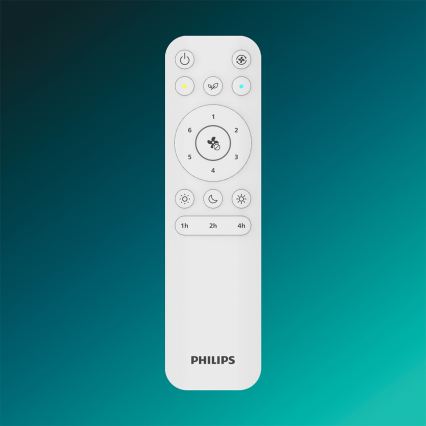 Philips - стельовий вентилятор OLAS LED, з регулюванням яскравості, 24W/230V, Ø 132 см, чорний/коричневий + пульт дистанційного керування