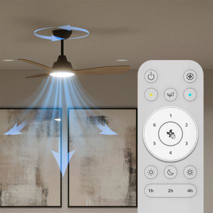Philips - LED стельовий вентилятор із регулюванням яскравості OLAS LED/24W/230V діаметр 106 см чорний/коричневий + пульт дистанційного керування