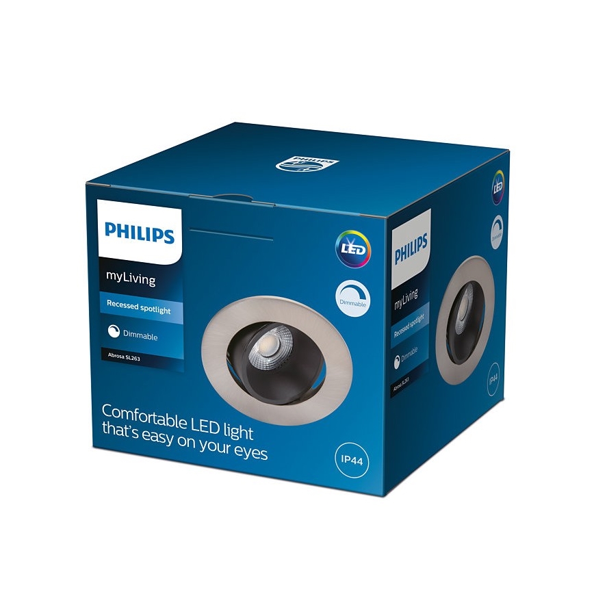 Philips - LED Світильник для ванної з регулюванням яскравості ABROSA 1xLED/9W/230V IP44