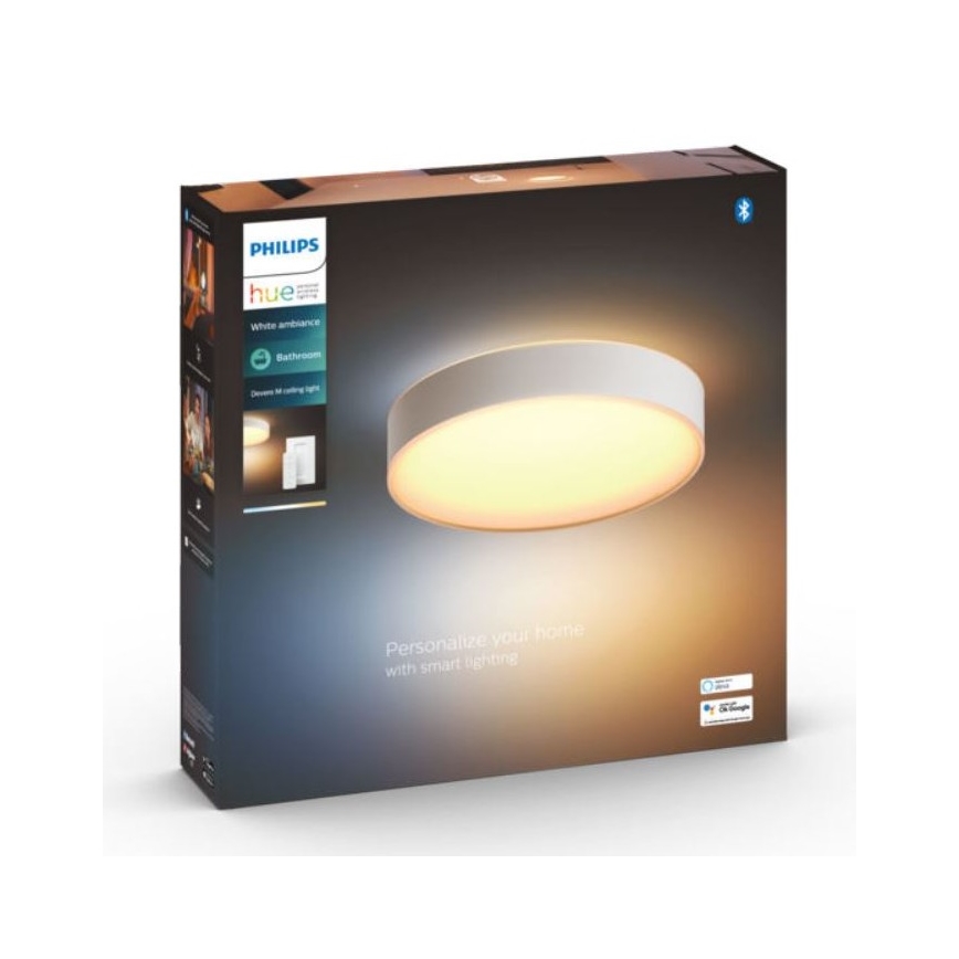 Philips - LED Світильник для ванної з регулюванням яскравості Hue DEVERE LED/19,2W/230V IP44 діаметр 381 мм 2200-6500K + дистанційне керування