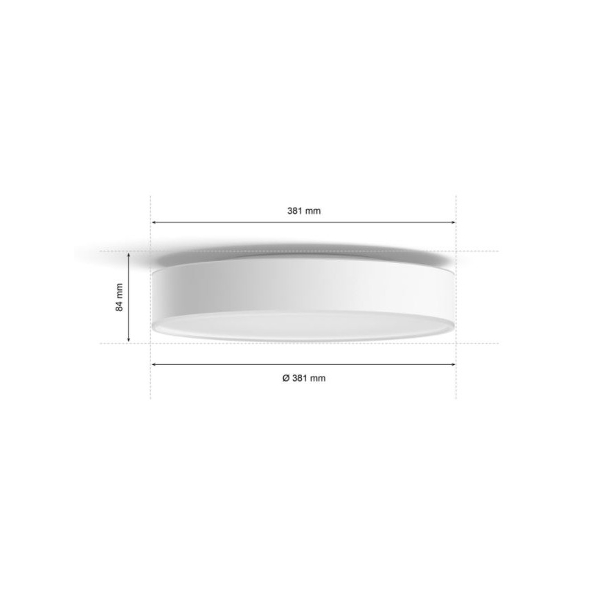 Philips - LED Світильник для ванної з регулюванням яскравості Hue DEVERE LED/19,2W/230V IP44 діаметр 381 мм 2200-6500K + дистанційне керування