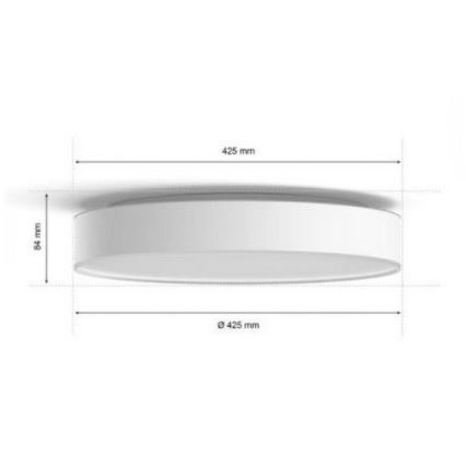Philips - LED Світильник для ванної з регулюванням яскравості Hue DEVERE LED/33,5W/230V IP44 діаметр 425 мм 2200-6500K + дистанційне керування
