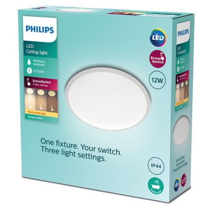 Philips - Стельовий LED світильник для ванної з регулюванням яскравості SCENE SWITCH LED/12W/230V IP44