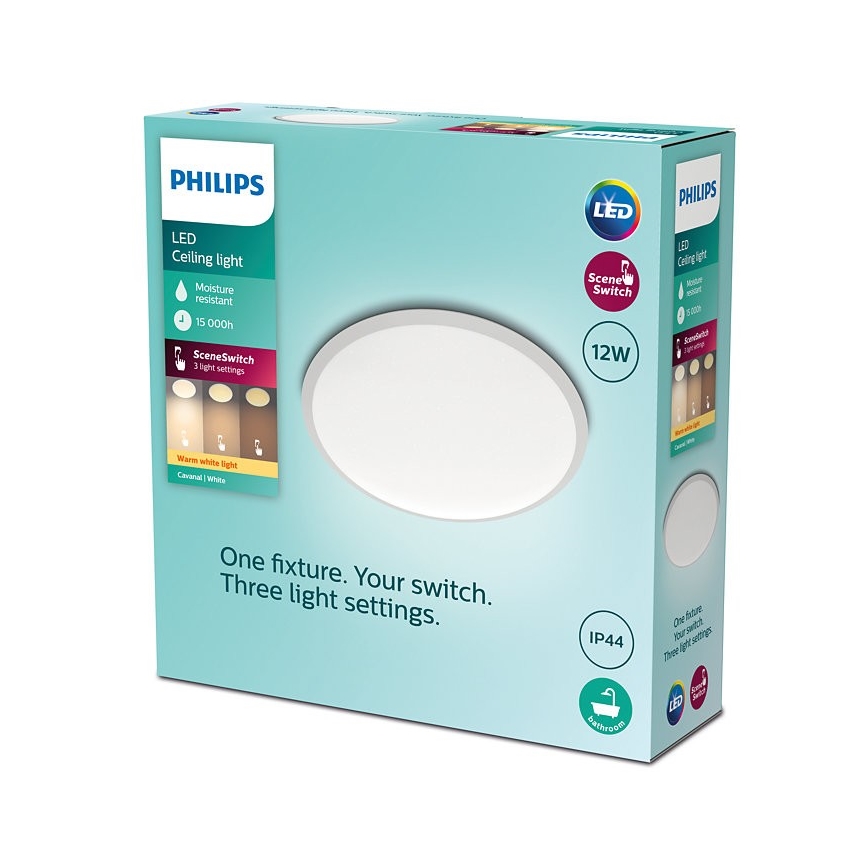 Philips - Стельовий LED світильник для ванної з регулюванням яскравості SCENE SWITCH LED/12W/230V IP44