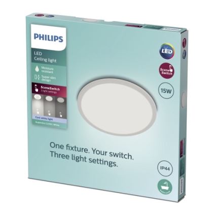 Philips - Стельовий LED світильник для ванної з регулюванням яскравості SCENE SWITCH LED/15W/230V IP44 4000K