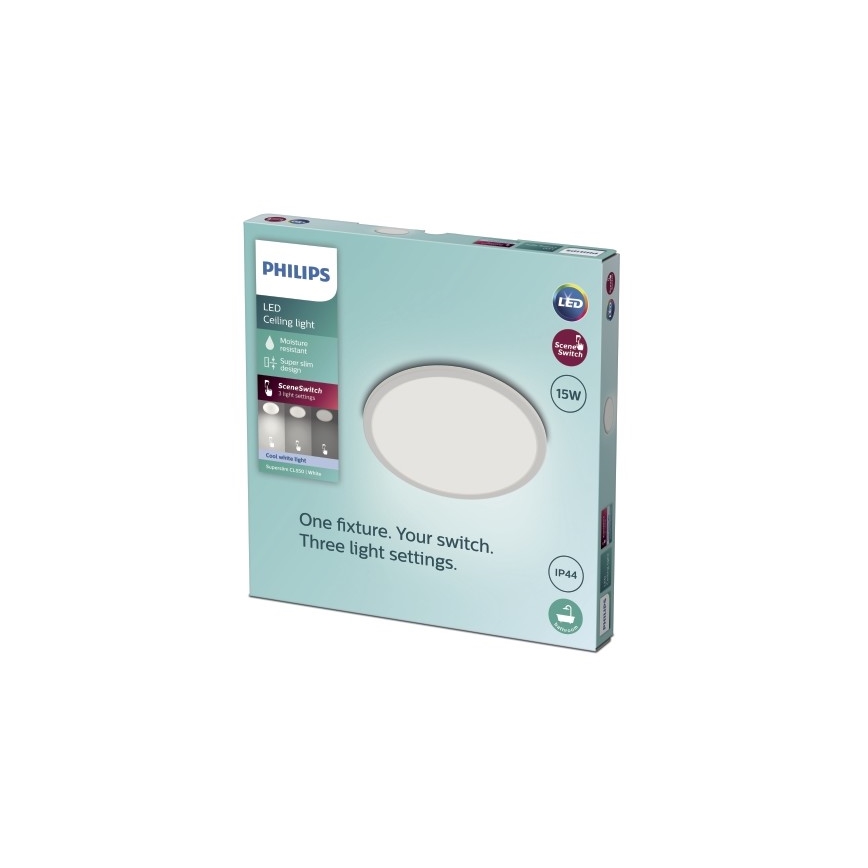 Philips - Стельовий LED світильник для ванної з регулюванням яскравості SCENE SWITCH LED/15W/230V IP44 4000K