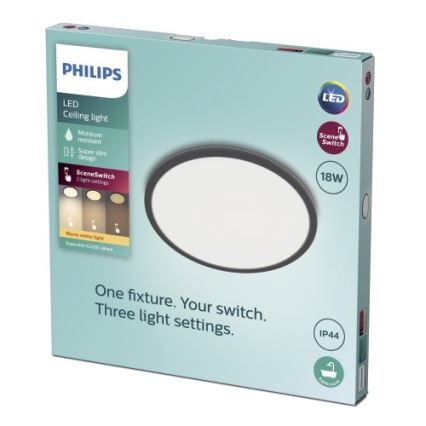 Philips - Стельовий LED світильник для ванної з регулюванням яскравості SCENE SWITCH LED/18W/230V IP44 2700K