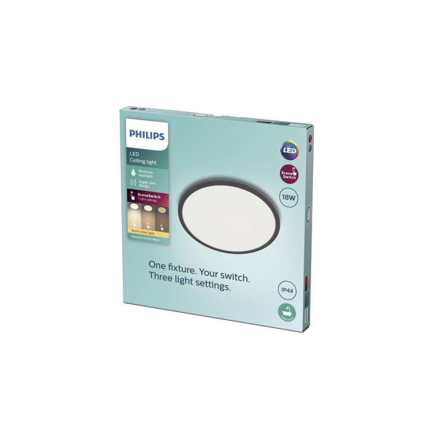 Philips - Стельовий LED світильник для ванної з регулюванням яскравості SCENE SWITCH LED/18W/230V IP44 2700K