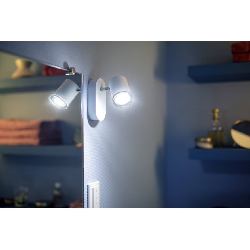 Philips - LED Світильник для ванної кімнати з регулюванням яскравості Hue ADORE 1xGU10/5W/230V IP44 + пульт дистанційного керування