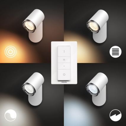 Philips - LED Світильник для ванної кімнати з регулюванням яскравості Hue ADORE 1xGU10/5W/230V IP44 + пульт дистанційного керування