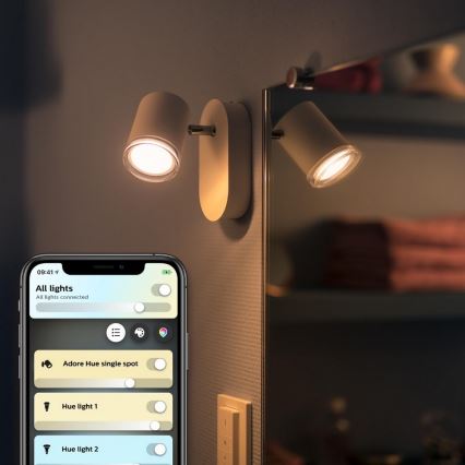 Philips - LED Світильник для ванної кімнати з регулюванням яскравості Hue ADORE 1xGU10/5W/230V IP44 + пульт дистанційного керування
