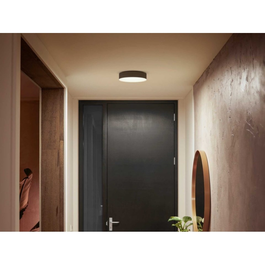 Philips - затемнюваний стельовий світильник Hue LED/9,6W/230V 2200-6500K діам. 261 mm чорний + пульт дистанційного керування