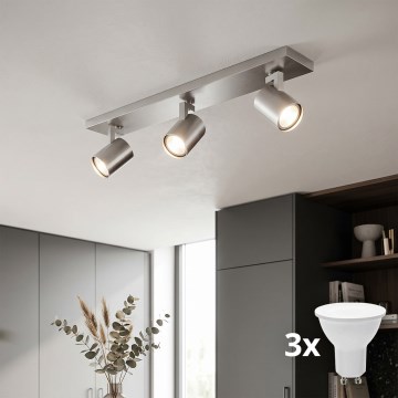 Philips - LED точечный светильник матовый хром 3xGU10/20W/230V