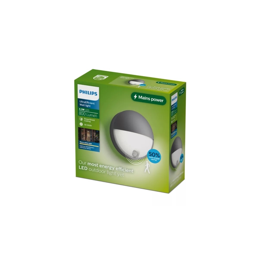 Philips - LED наружный настенный светильник с датчиком CAPRICORN LED/4,3W/230V IP44