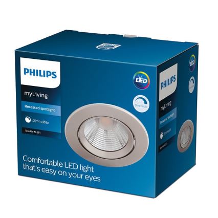 Philips - LED Вбудований стельовий світильник з регулюванням яскравості LED/5,5W/230V