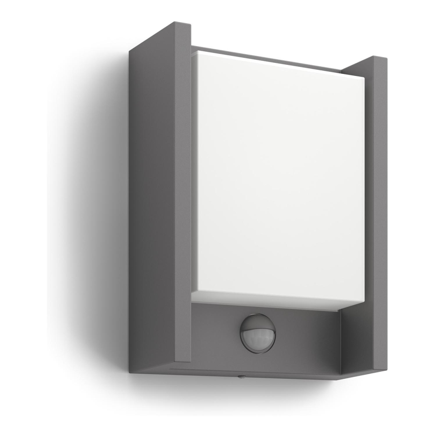 Philips - LED Вуличний настінний світильник з датчиком LED/6W 2700K IP44