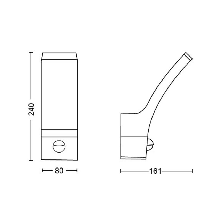 Philips - LED Вуличний настінний світильник з датчиком SPLAY LED/3,8W/230V IP44