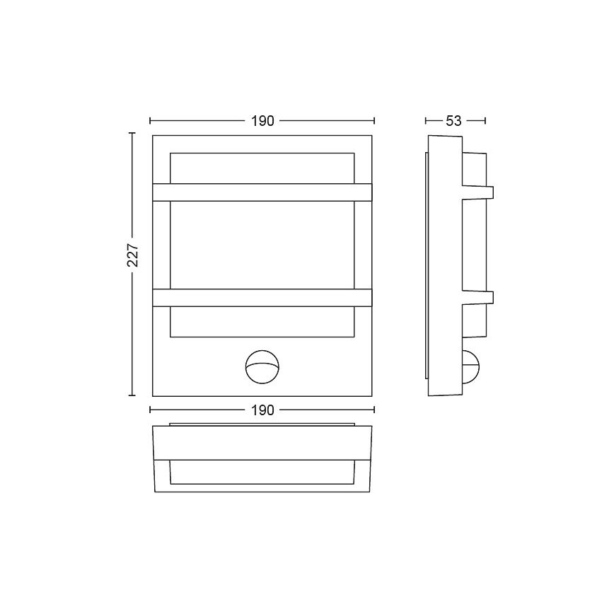 Philips - LED Вуличний настінний світильник з датчиком PETRONIA LED/3,8W/230V IP44
